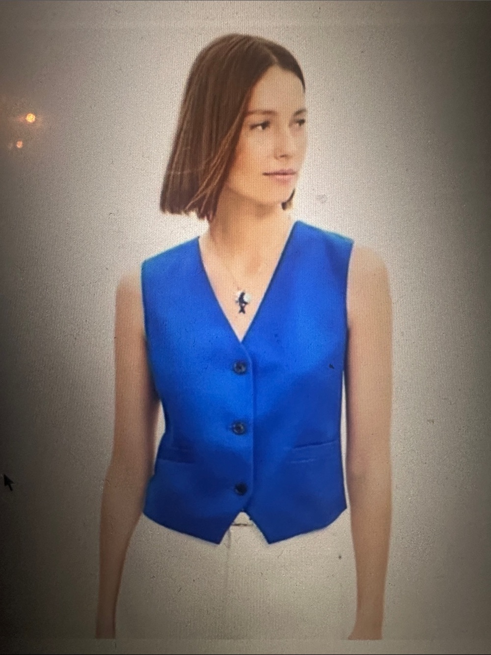 NWT LOFT Linen V-Neck Women's Vest, size Large